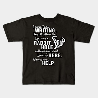 Writing Rabbit Hole Funny Writer Kids T-Shirt